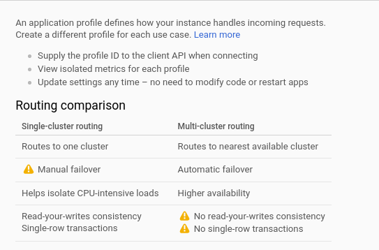 Figure 2: Bigtable routing comparison