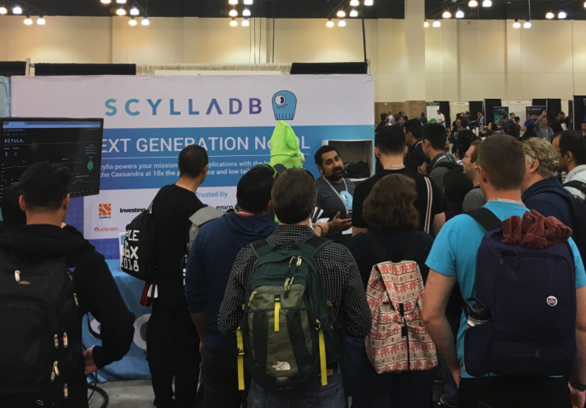 Linux SCALE crowd at ScyllaDB booth