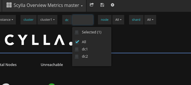 ScyllaDB Monitor 2.0 - selecting DCs