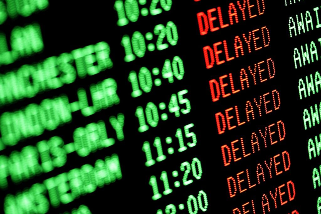 delayed departures/arrivals screen
